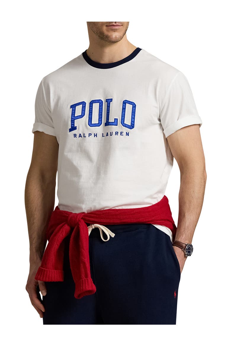 Big & Tall Logo Jersey T-Shirt, Main, color, WHITE