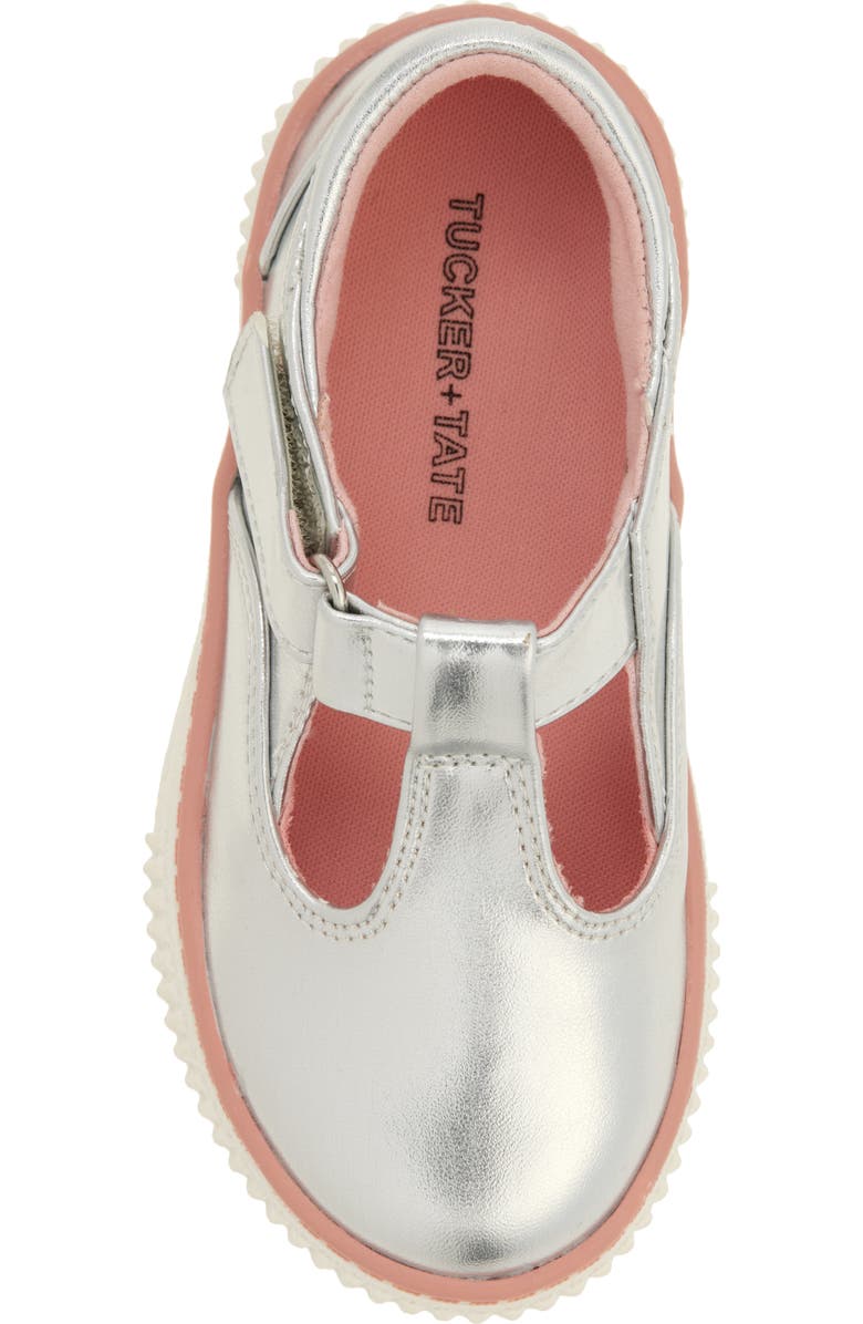 Tucker + Tate Tabitha T-Strap Mary Jane Flat, Alternate, color, Silver Metallic