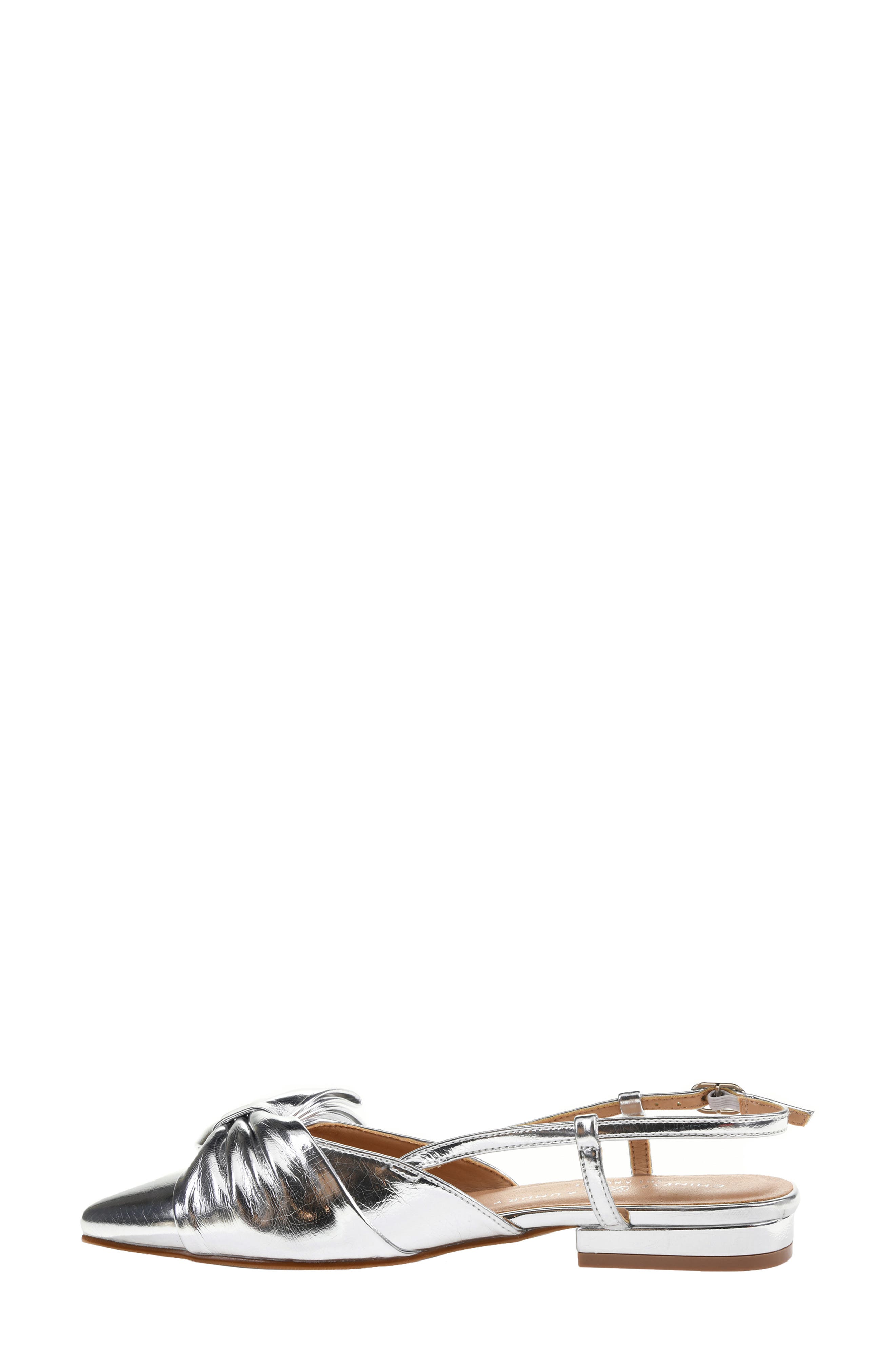 Harmony Slingback Pointed Toe Flat, Alternate, color, SILVER