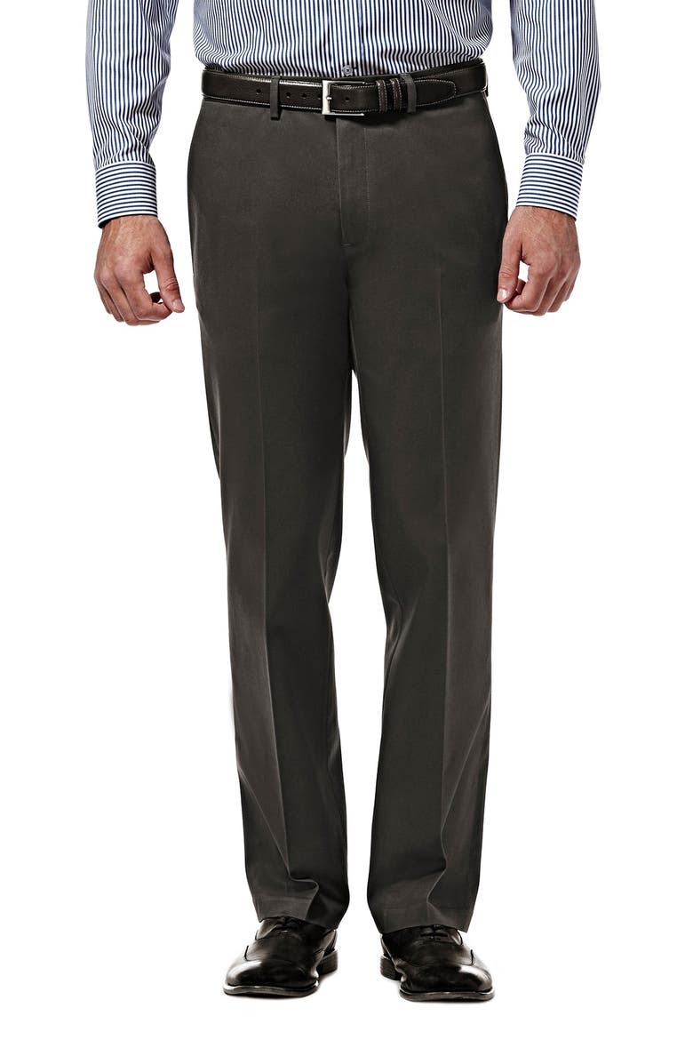 Premium No Iron Khaki Straight Fit Pant, Main, color, DK GREY