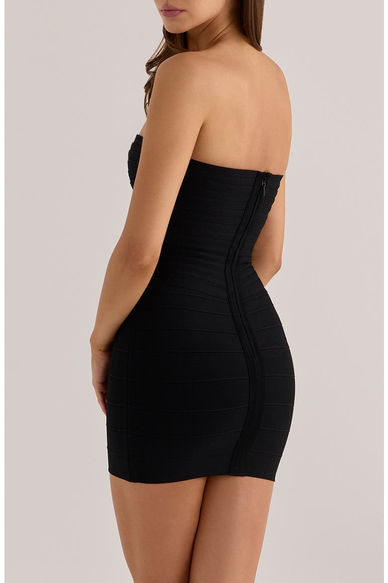 The Sweetheart Strapless Bandage Dress, Alternate, color, BLACK