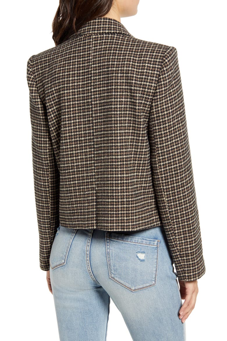 Manhattan Crop Blazer, Alternate, color, HAZELNUT HOUNDSTOOTH