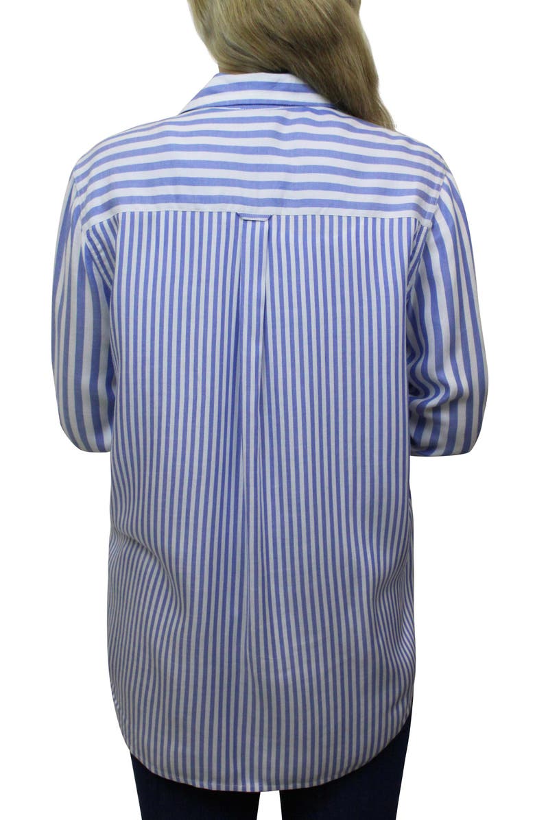 beachlunchlounge Hudson Mixed Stripe Button-Up Shirt, Alternate, color, 