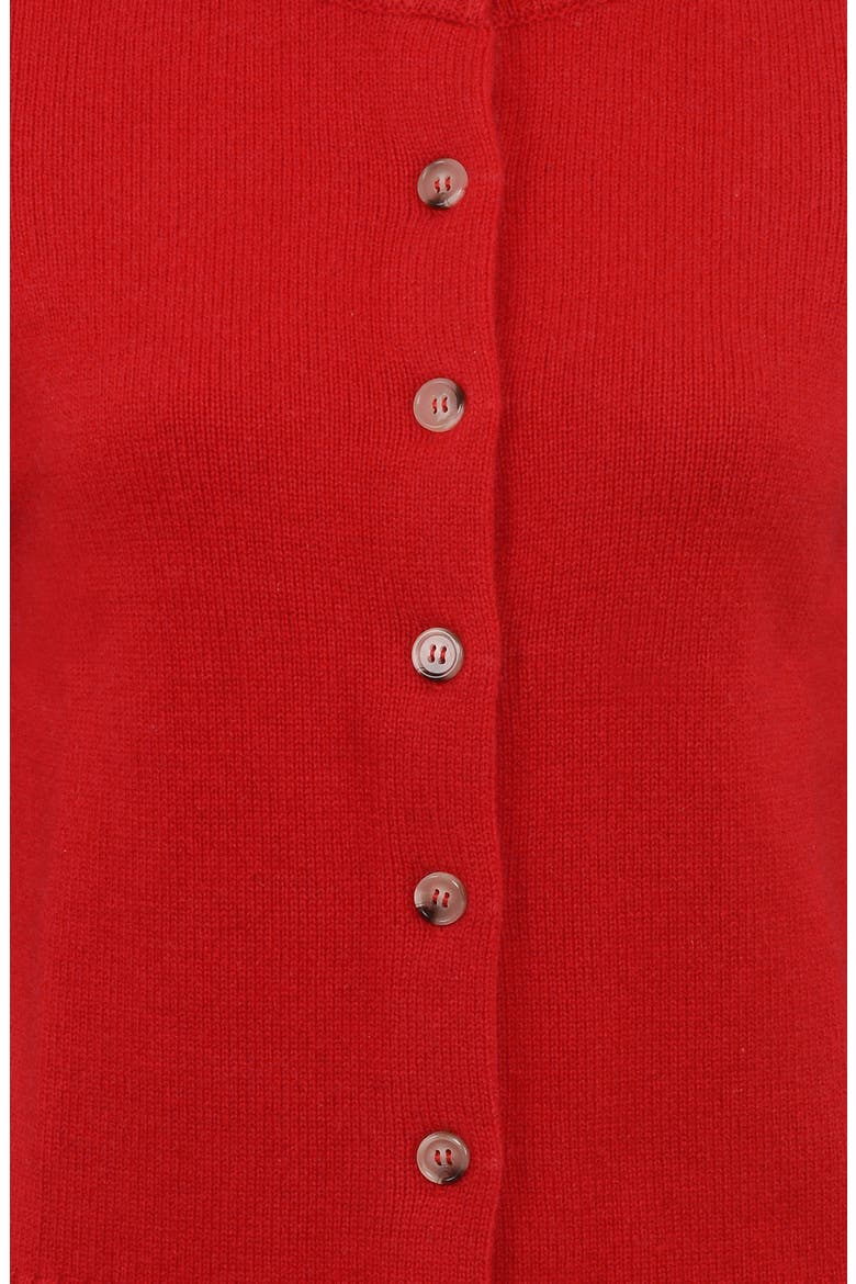 Signature Merino Wool & Cashmere Cardigan, Alternate, color, RED