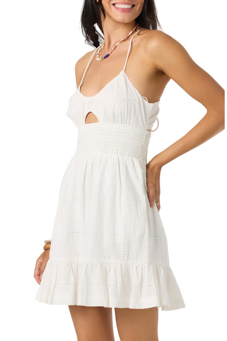 Adelaide Cutout Minidress, Alternate, color, WHITE