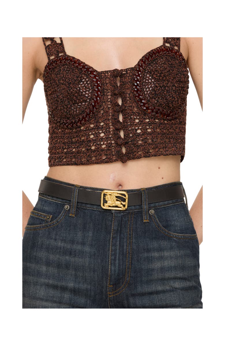 Burberry Reversible Check Rider Belt, Alternate, color, Sand Beige/Peat Brown