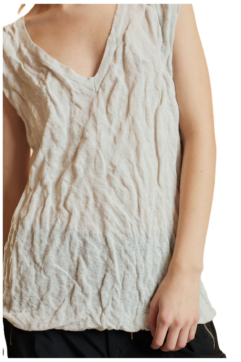 Crinkle Knit Sleeveless Top, Alternate, color, White