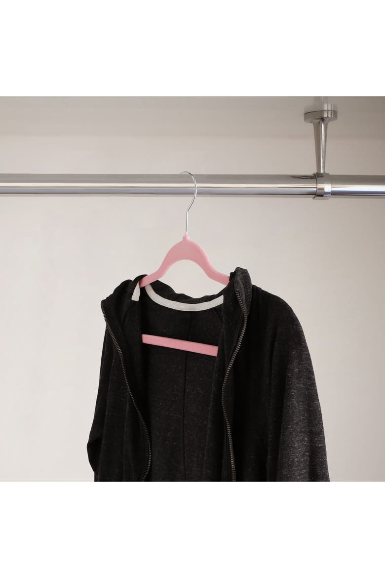 100 Piece Velvet Slim Hangers, Alternate, color, Pink