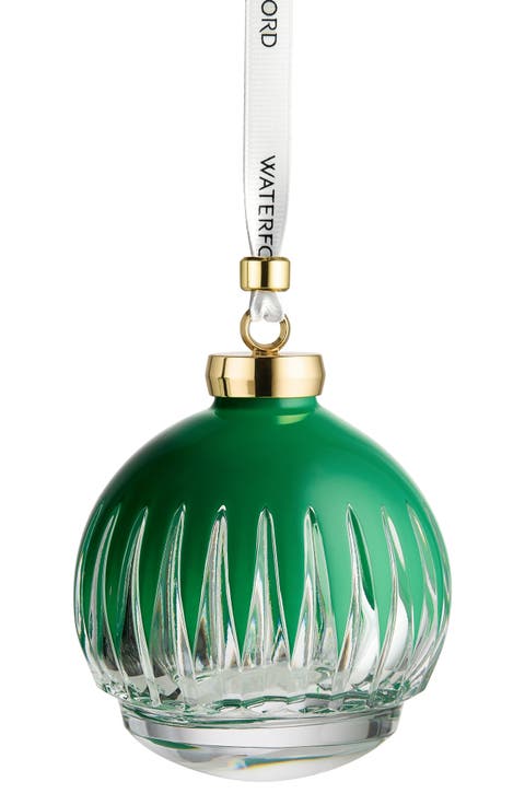 New Year 2026 Green Firework Bauble Crystal Ornament