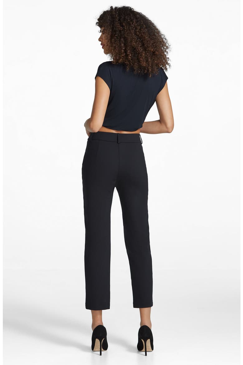 Butter Draped Funnel Neck Crop Top, Alternate, color, BLACK