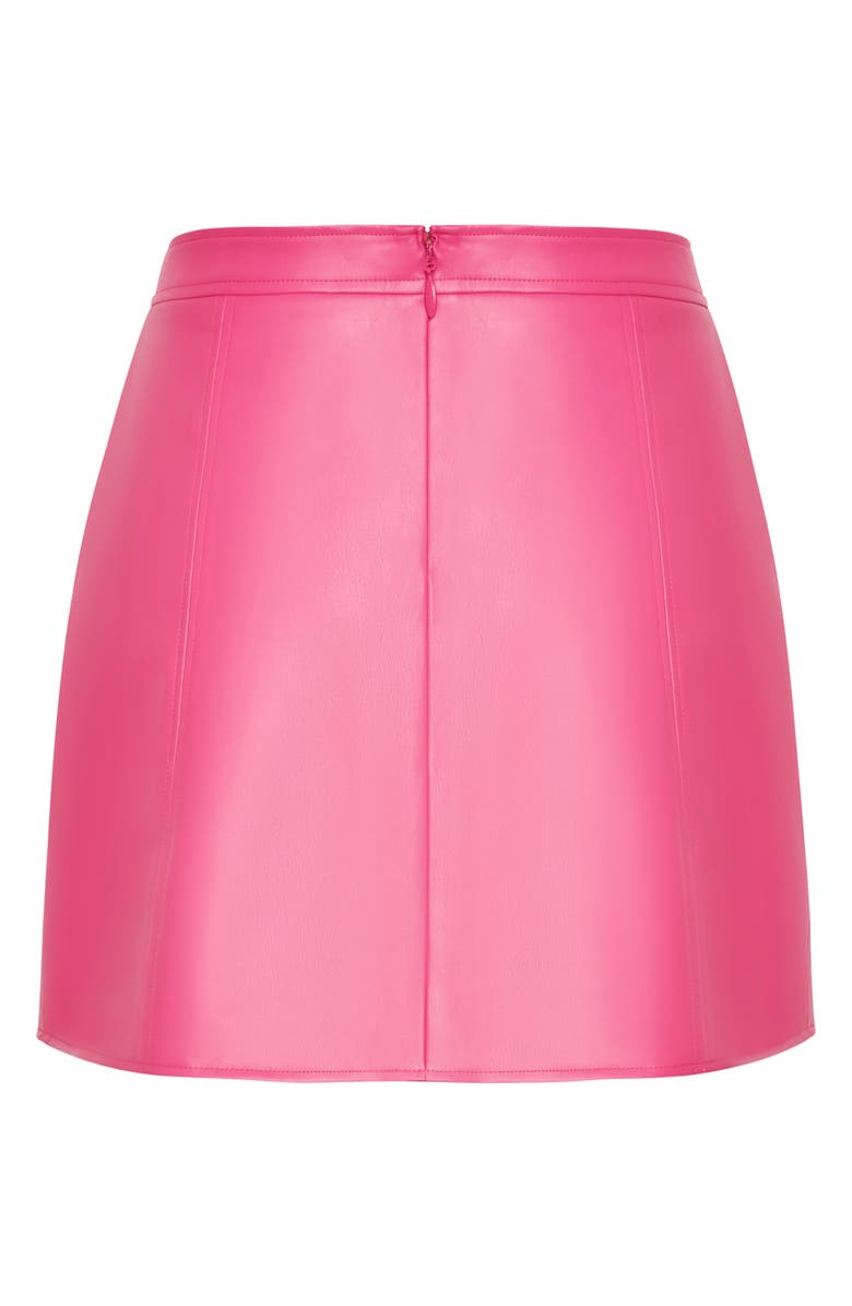 City Chic Lanie Faux Leather Skirt, Alternate, color, Vibrant Pink