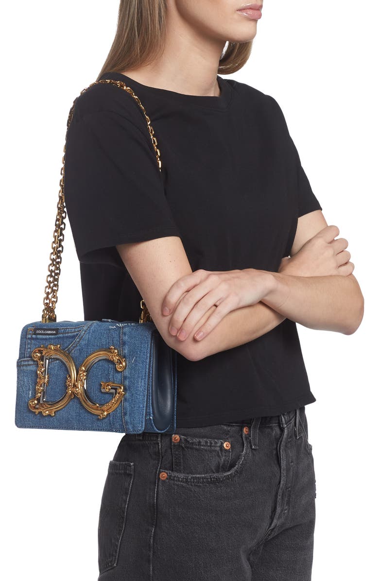 Dolce&Gabbana DG Girls Patchwork Denim Crossbody Bag, Alternate, color,