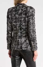 L'AGENCE Colin Double Breasted Sequin Tweed Blazer