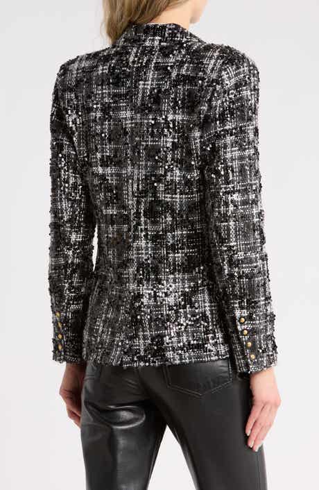 Colin Double Breasted Sequin Tweed Blazer