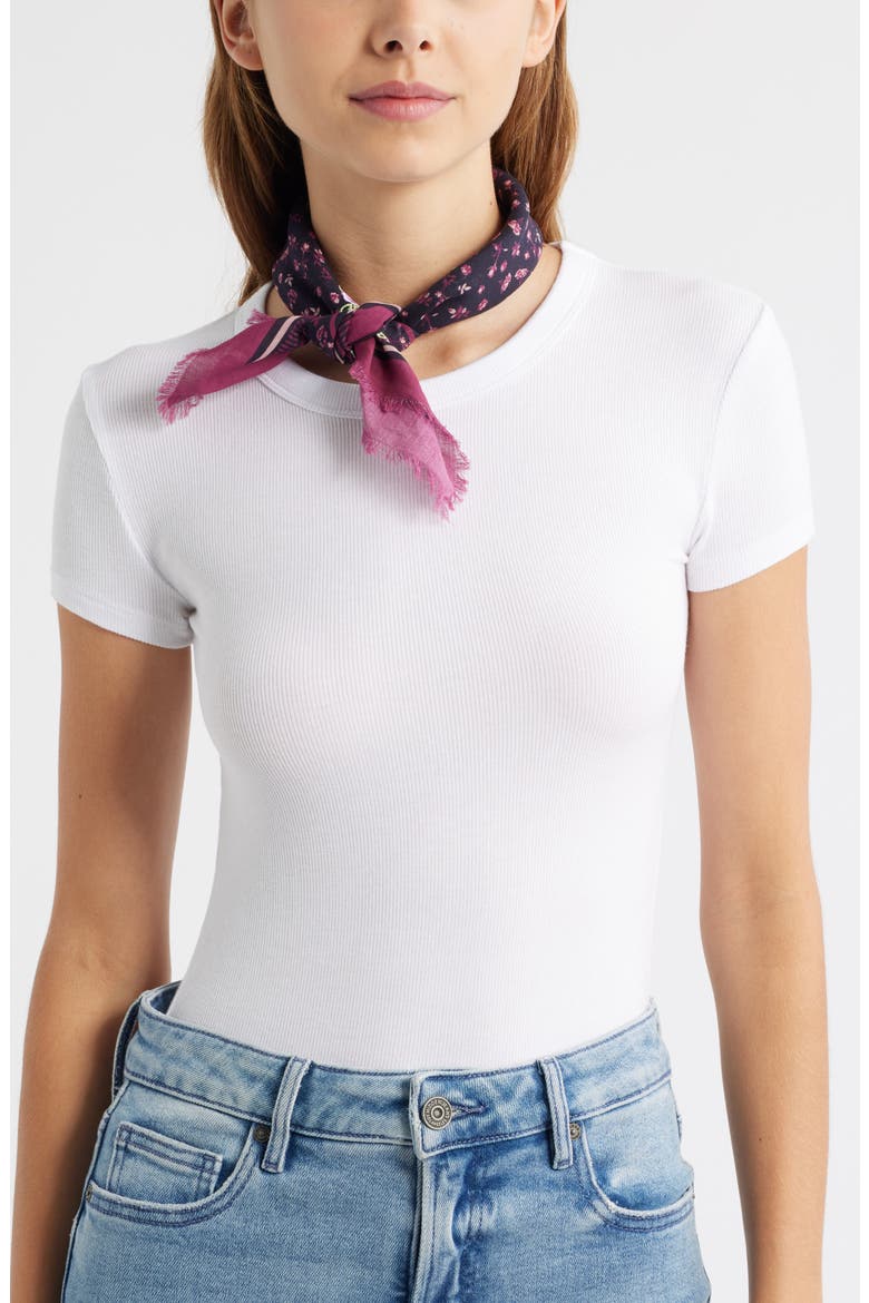 Embroidered Floral Bandana, Main, color, BURGUNDY MINI FLORAL