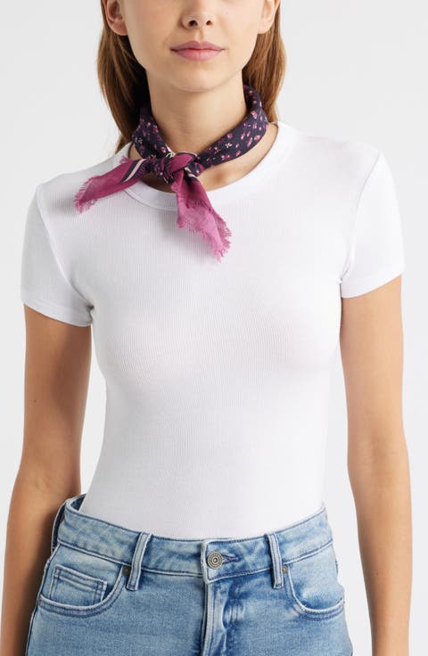 Embroidered Floral Bandana