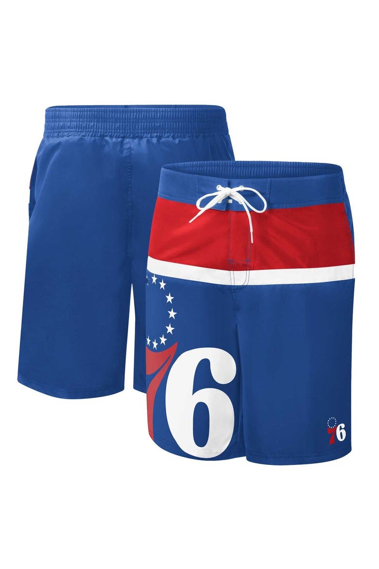 Men's G-III Sports by Carl Banks Royal Philadelphia 76ers Sea Wind Swim Trunks, Main, color, Royal