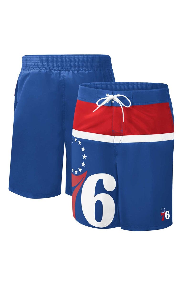 G-III SPORTS BY CARL BANKS Men's G-III Sports by Carl Banks Royal Philadelphia 76ers Sea Wind Swim Trunks, Main, color, Royal