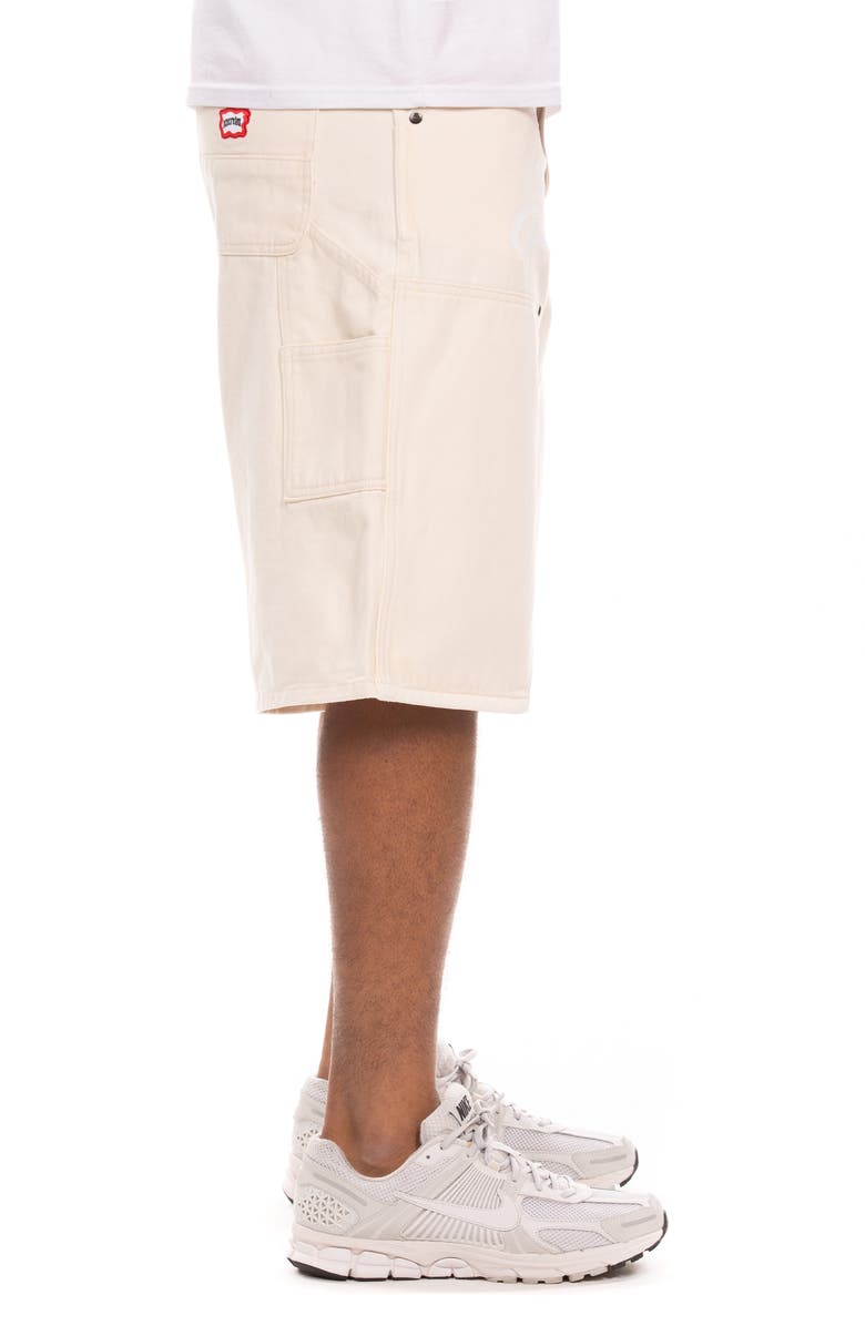 ICECREAM Choco Cotton Twill Carpenter Shorts, Alternate, color, Antique White