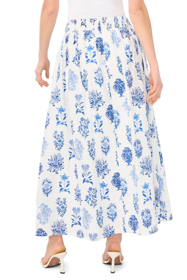 Floral Cotton Blend Maxi Skirt, Alternate, color, TWILIGHT BLUE