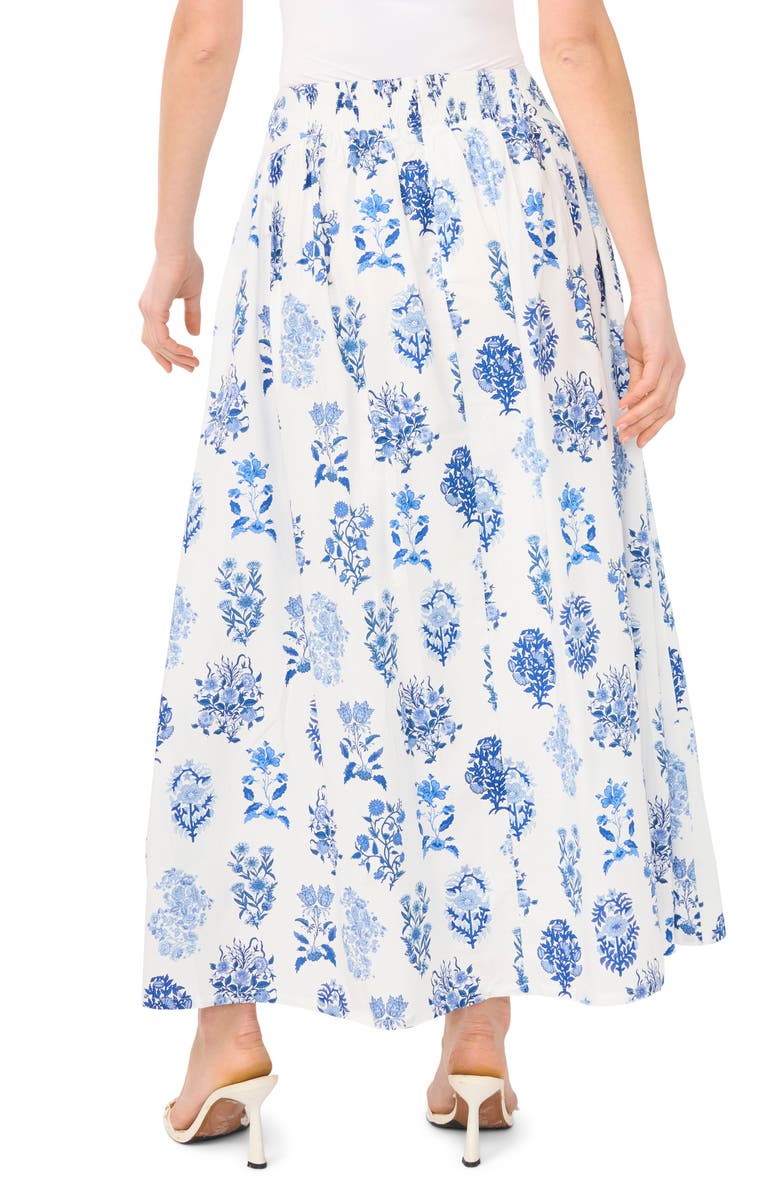 Parker Floral Cotton Blend Maxi Skirt, Alternate, color, Twilight Blue