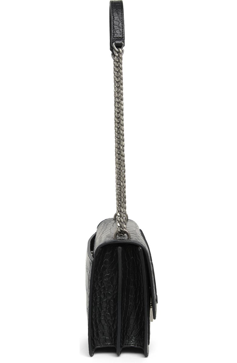 KARL LAGERFELD PARIS Corinne Croc Embossed Shoulder Bag, Alternate, color,