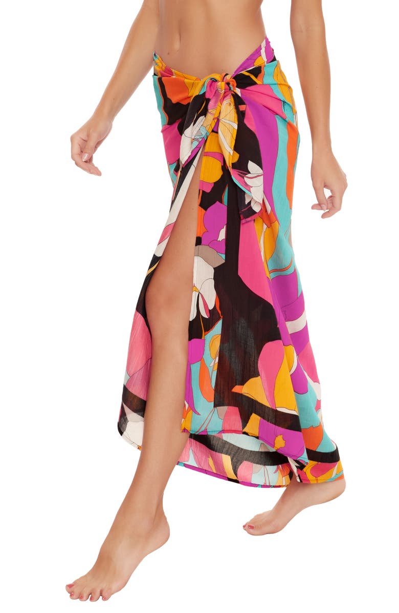 Trina Turk Gemini Pareo Cover-Up Skirt, Alternate, color,