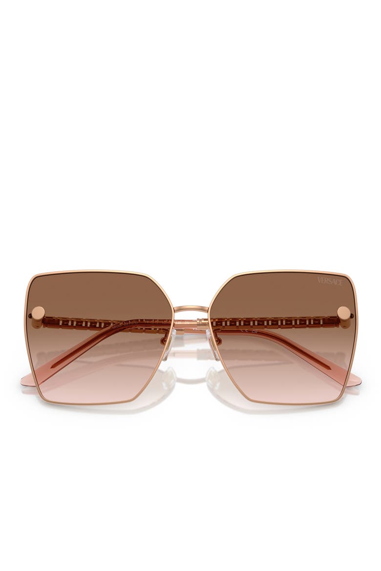 63mm Oversize Gradient Square Sunglasses, Alternate, color, ROSE GOLD