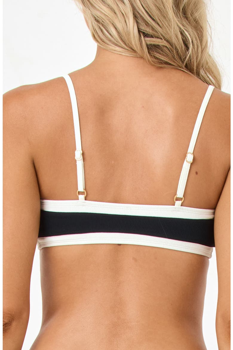 Madison Rib Bikini Top, Alternate, color, BLACK/ CREAM