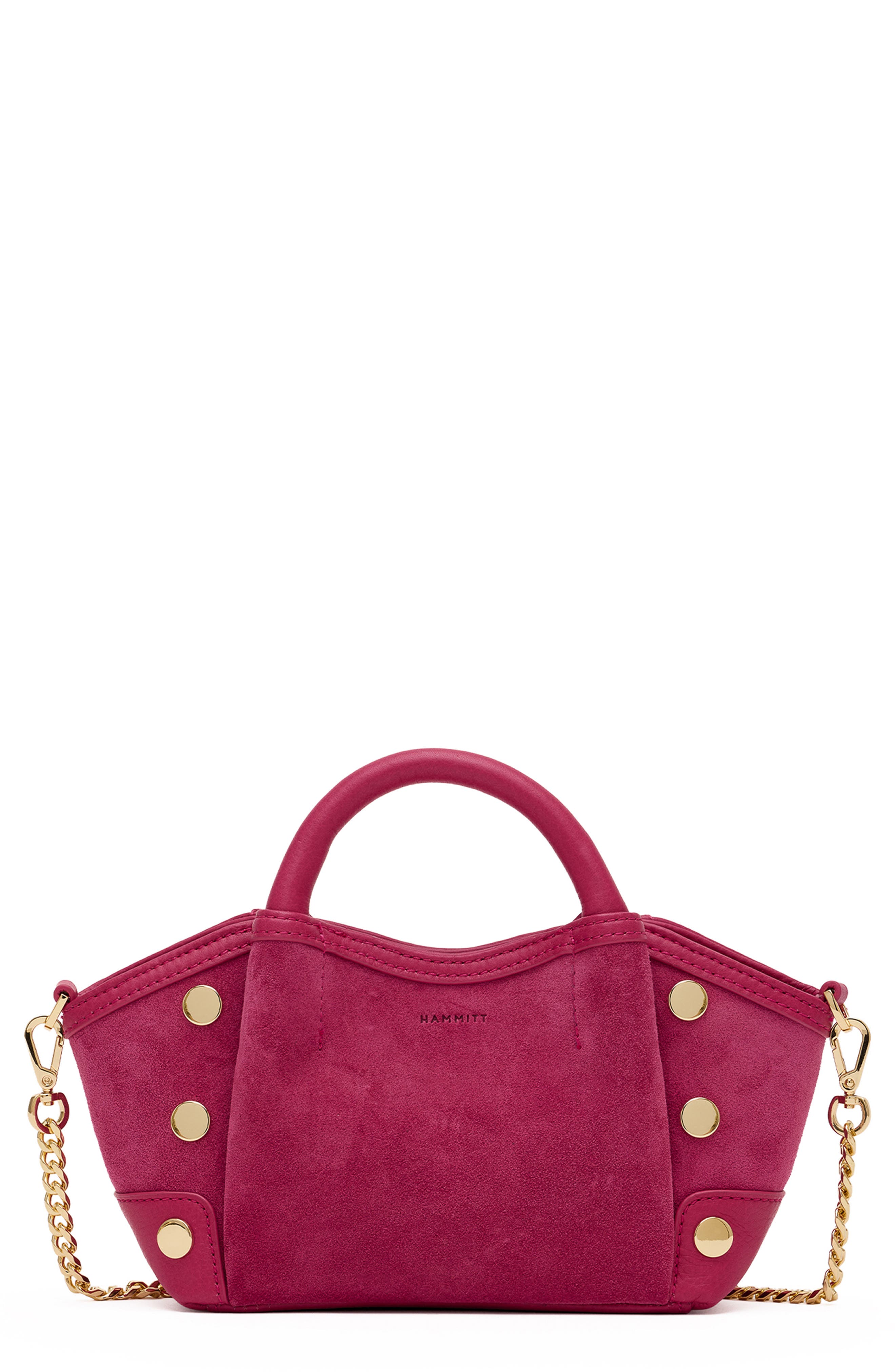 HAMMITT Mini Paul Suede Top Handle Bag, Main, color, Calypso Suede/ Gold