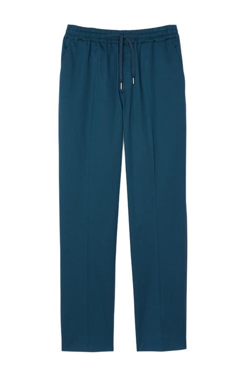 Sandro Alpha Cotton Blend Straight Leg Drawstring Pants In Thunderstorm Blue