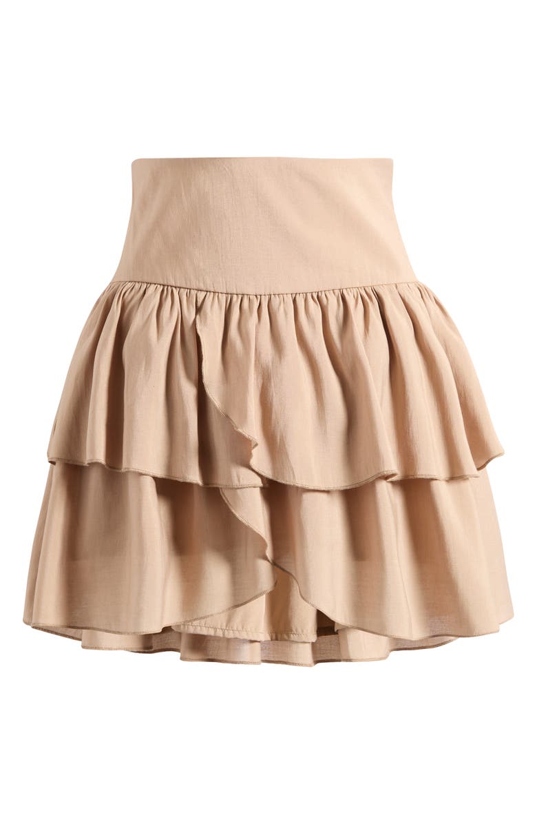 VERO MODA Clara High Waist Tiered Miniskirt, Alternate, color, Silver Mink