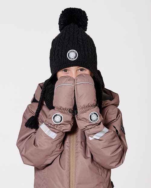 Deux Par Deux Boy Winter Mittens Play In Brown