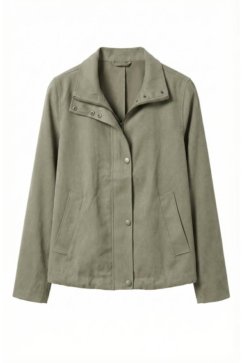 Cropped Utility Drawstring Jacket, Alternate, color, Olive Green