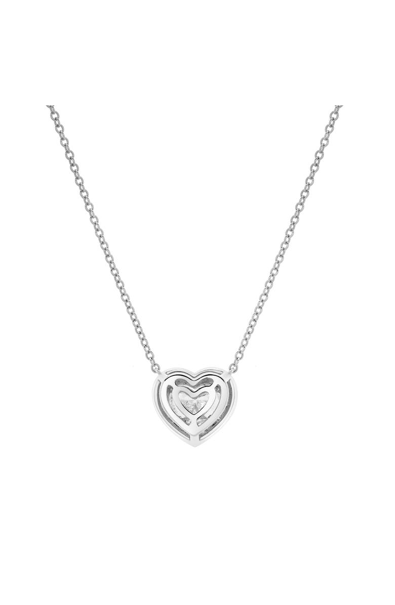 LuvMyJewelry Valentina 14K Gold Lab Grown Diamond Heart Necklace - 1 ct, Alternate, color, 14K White Gold