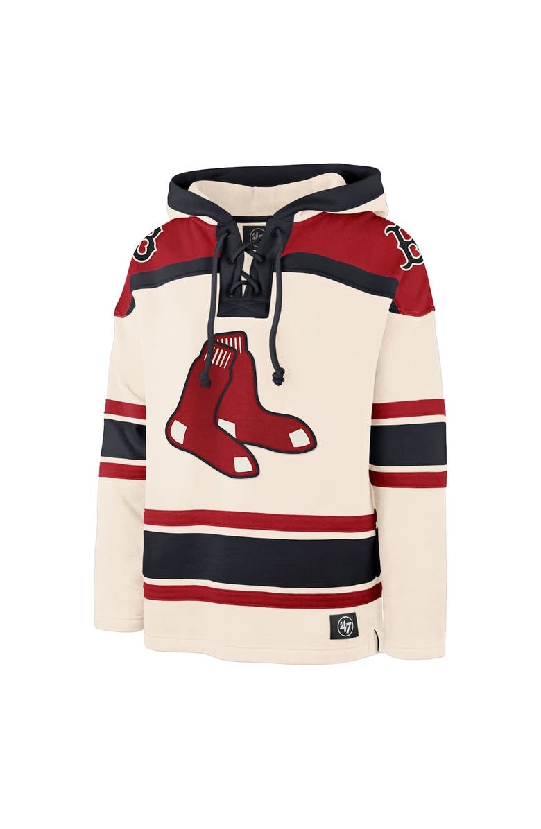 '47 Men's '47 Cream Boston Red Sox Superior Lacer Pullover Hoodie, Alternate, color, 