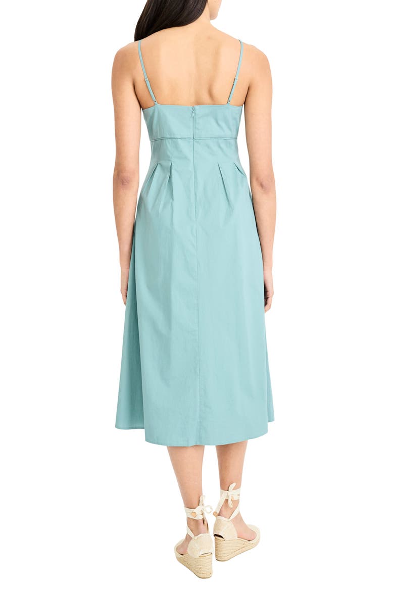 Spaghetti Strap Pleated Midi Dress, Alternate, color, MINERAL BLUE