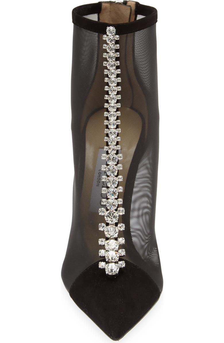 Jimmy Choo Bing Crystal Embellished Mesh Bootie, Alternate, color,