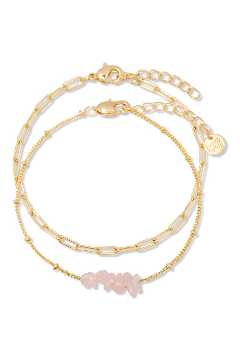 Alex Stacked Bead & Link Bracelet Set, Main, color, GOLD OCTOBER