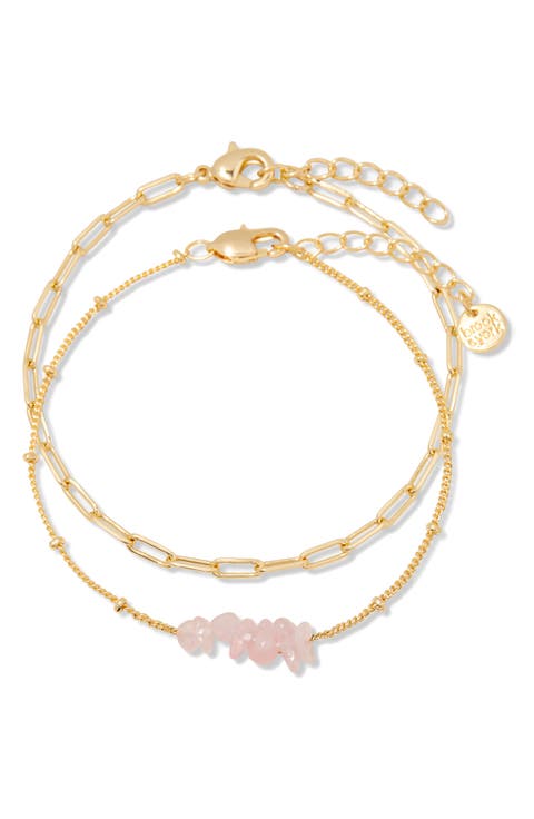 Alex Stacked Bead & Link Bracelet Set