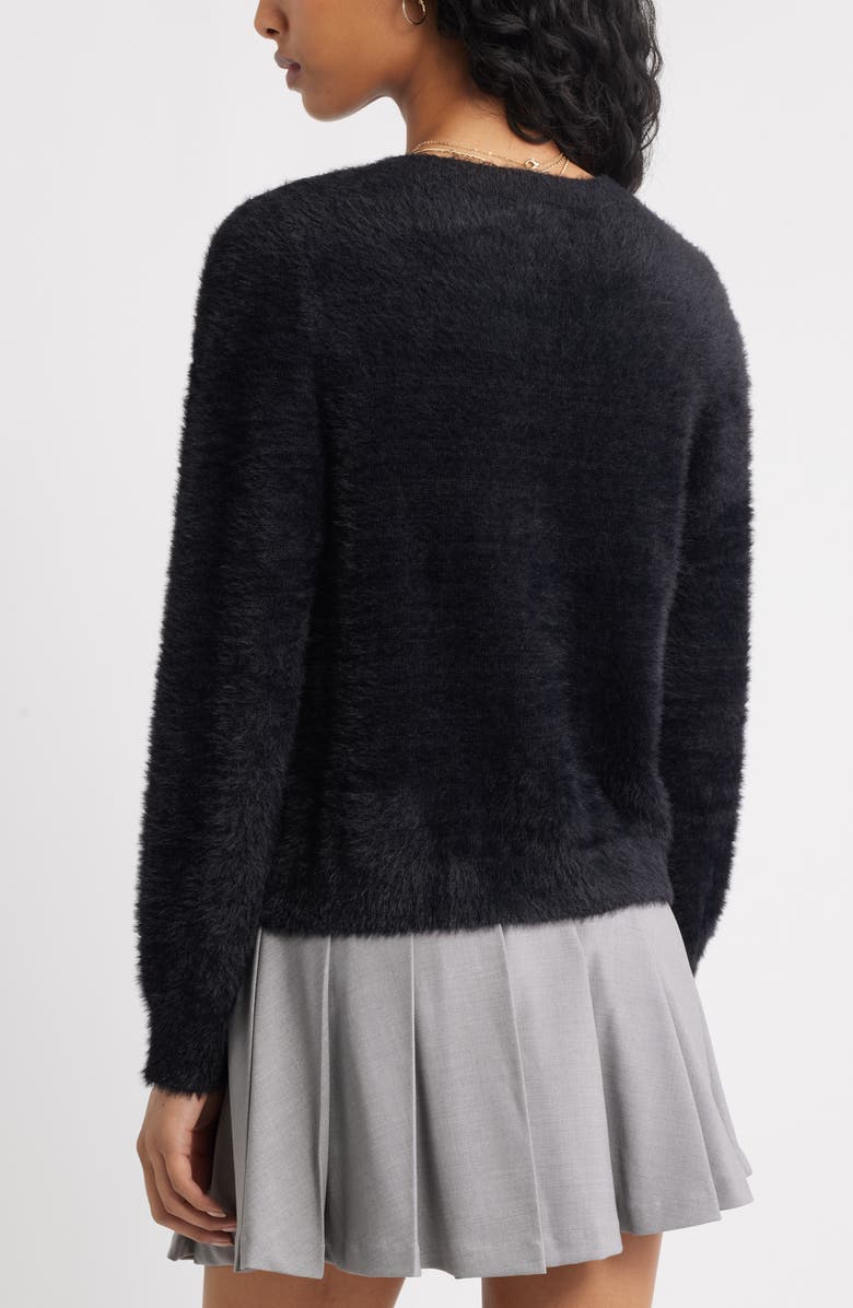 Fuzzy Scoop Neck Cardigan