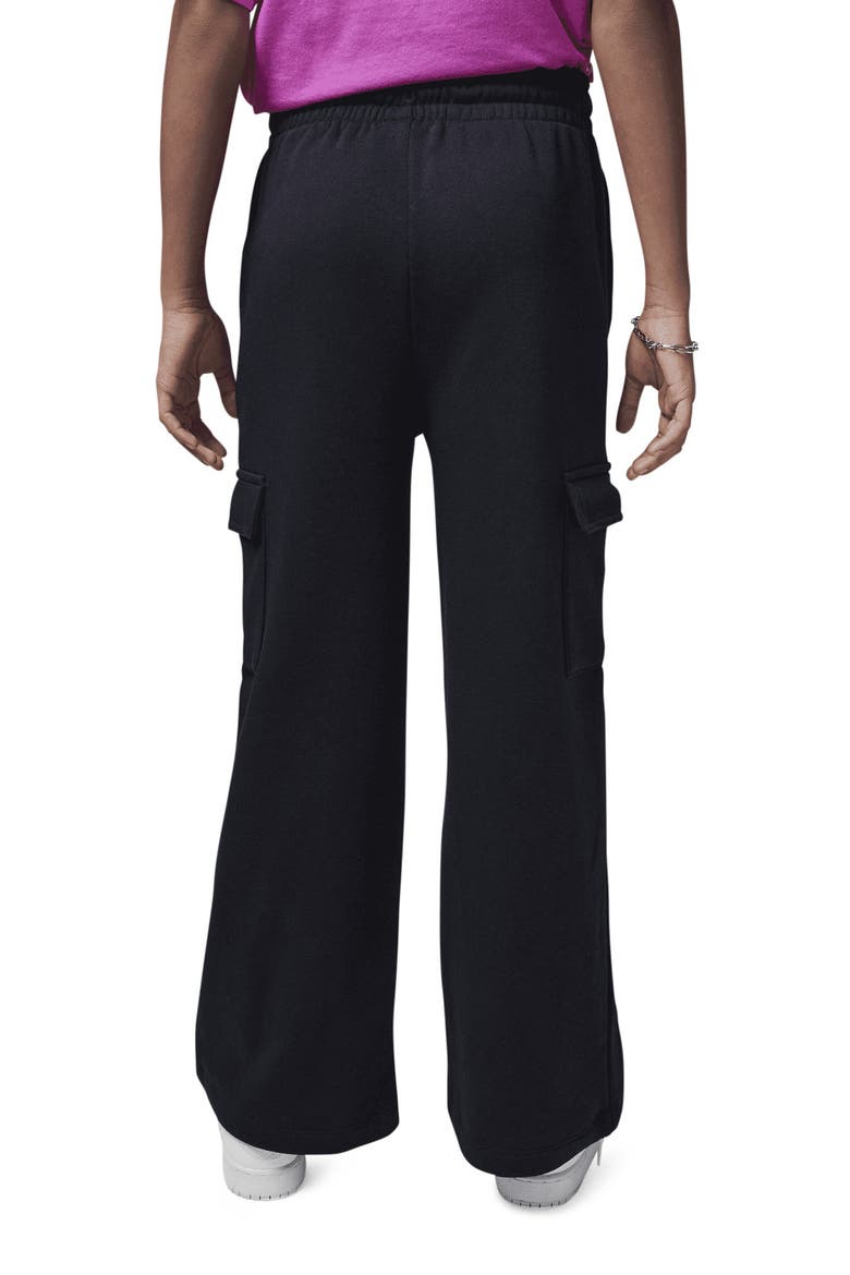 Kids' Y2K Fleece Cargo Joggers, Alternate, color, BLACK