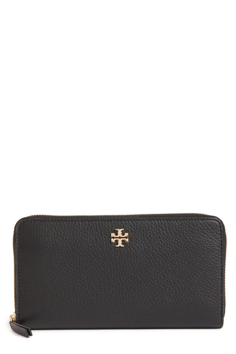 Frida Zip Around Leather Wallet (Nordstrom Exclusive), Main, color, BLACK