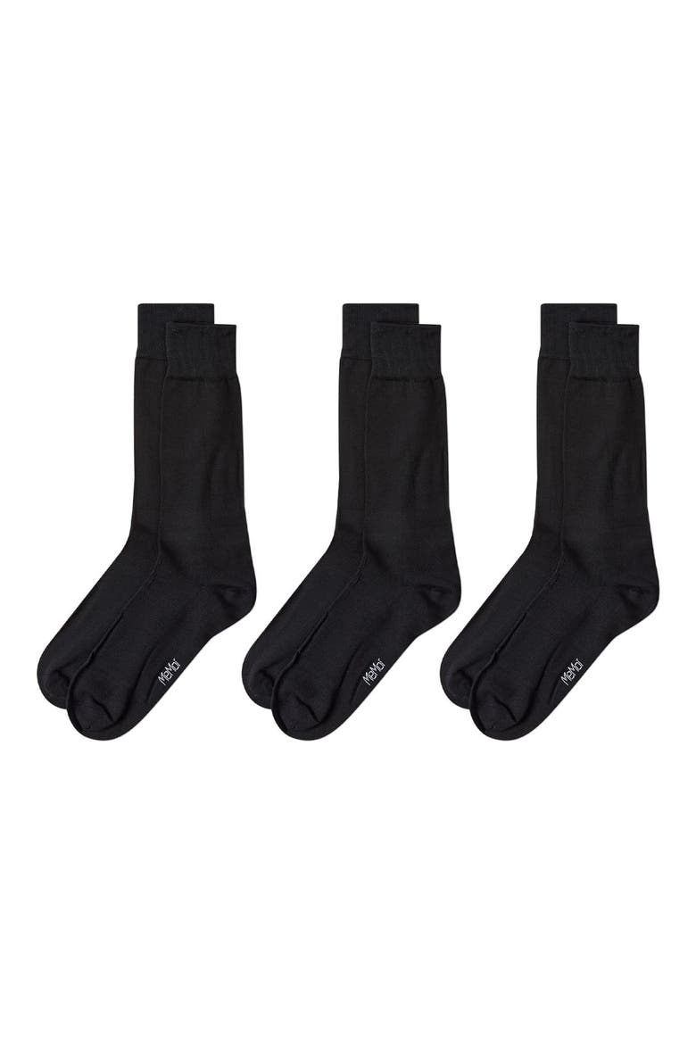 3-Pack Flat Knit Dress Socks, Main, color, BLACK