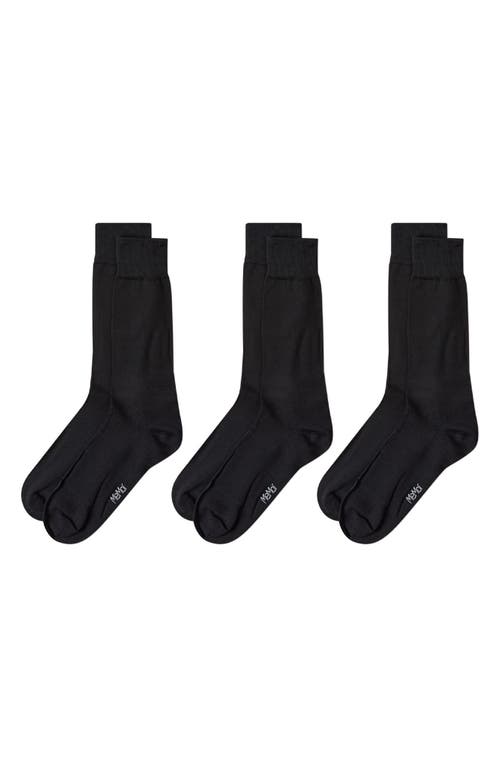 MeMoi 3-Pack Flat Knit Dress Socks in Black  product
