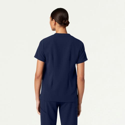 Jaanuu 3-pocket Classic Notched V-neck Scrub Top In Blue