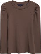Veronica Beard Delano Puff Shoulder Stretch Cotton Top