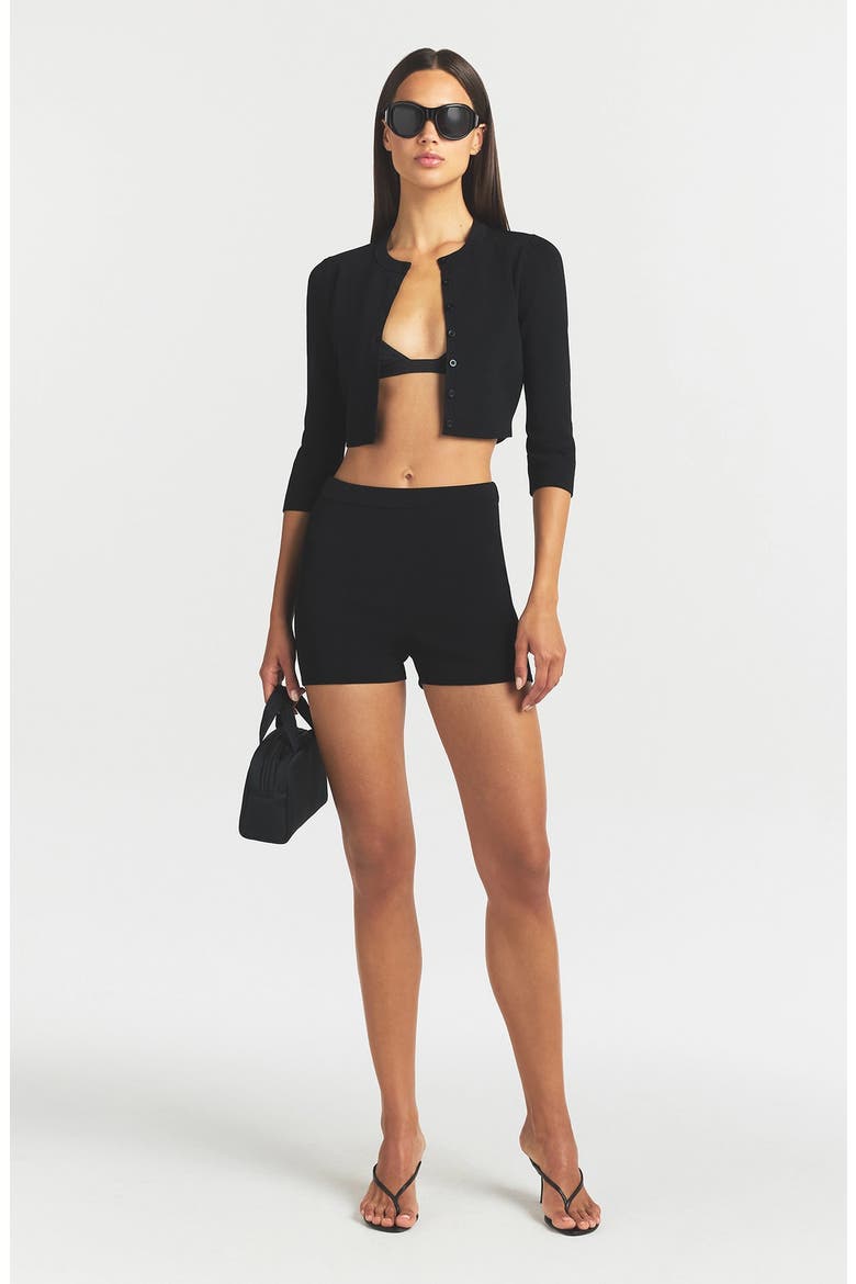Crop Cardigan, Alternate, color, OBSIDIAN