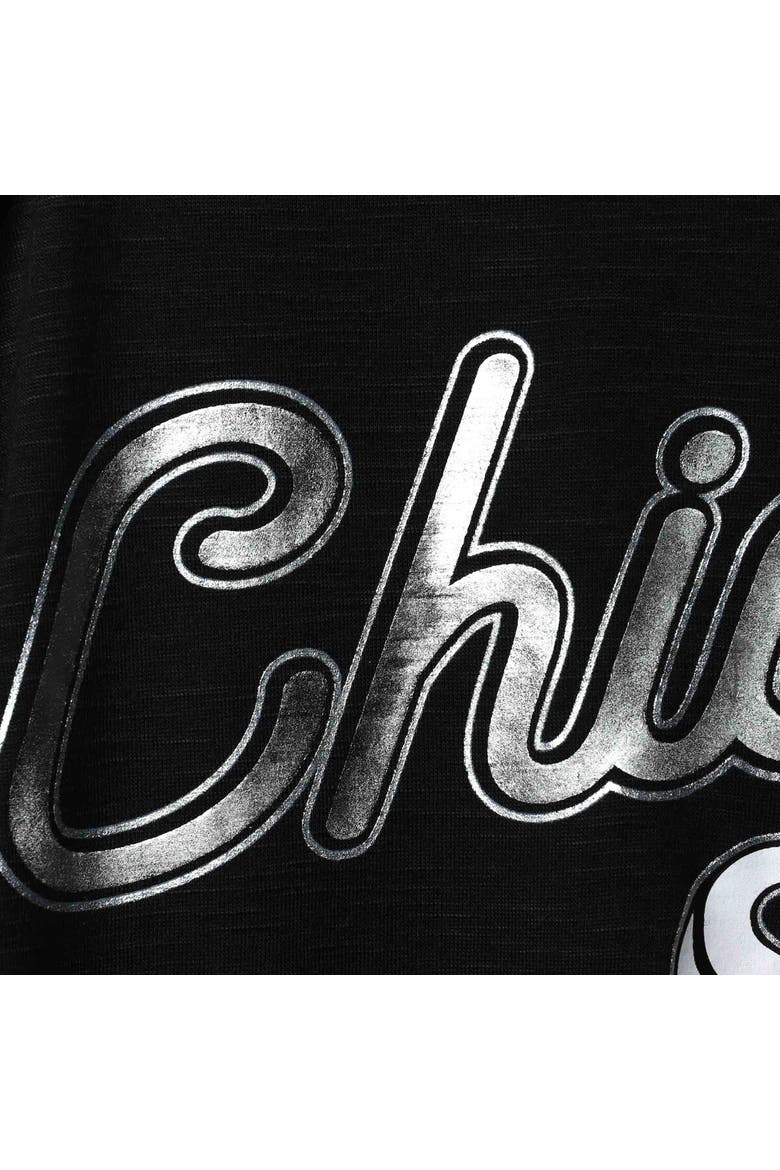 Women's G-III 4Her by Carl Banks Black Chicago White Sox Game Time Slub Beach V-Neck Cover-Up Dress, Alternate, color, Black