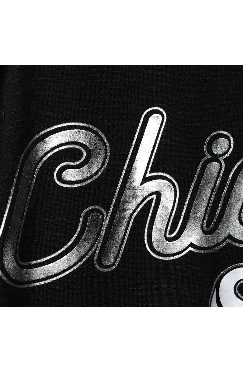 G-III 4HER BY CARL BANKS Women's G-III 4Her by Carl Banks Black Chicago White Sox Game Time Slub Beach V-Neck Cover-Up Dress, Alternate, color, Black